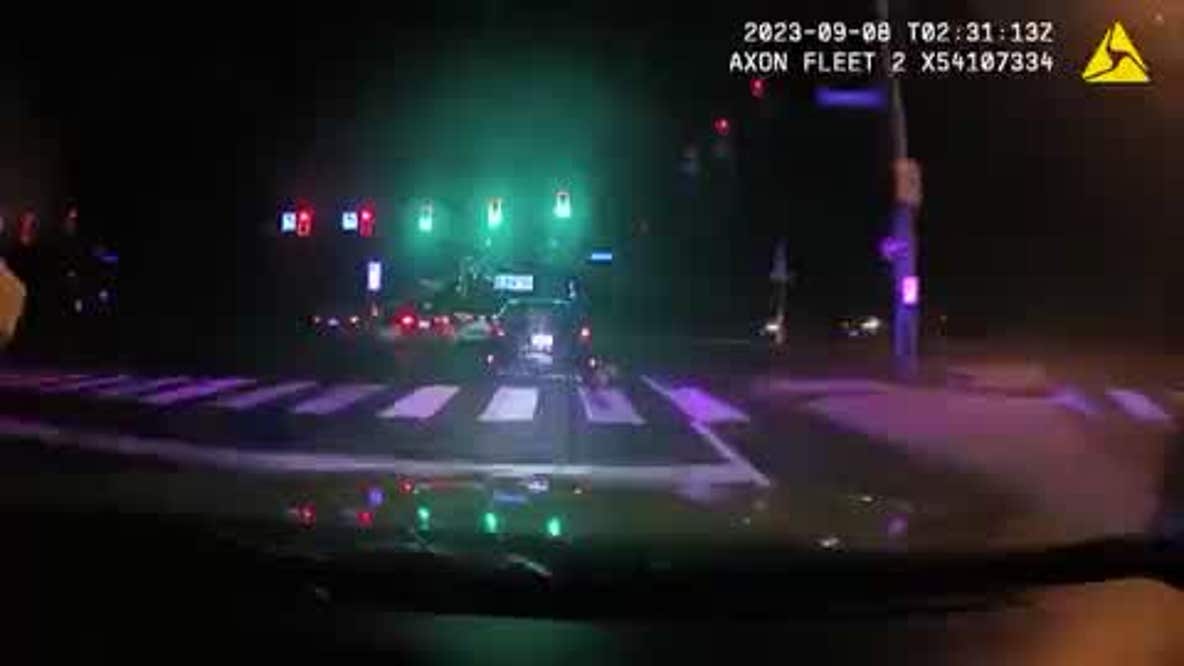 Drunk driver spotted swerving, driving on 3 wheels with no headlights or front bumper in Fairfax